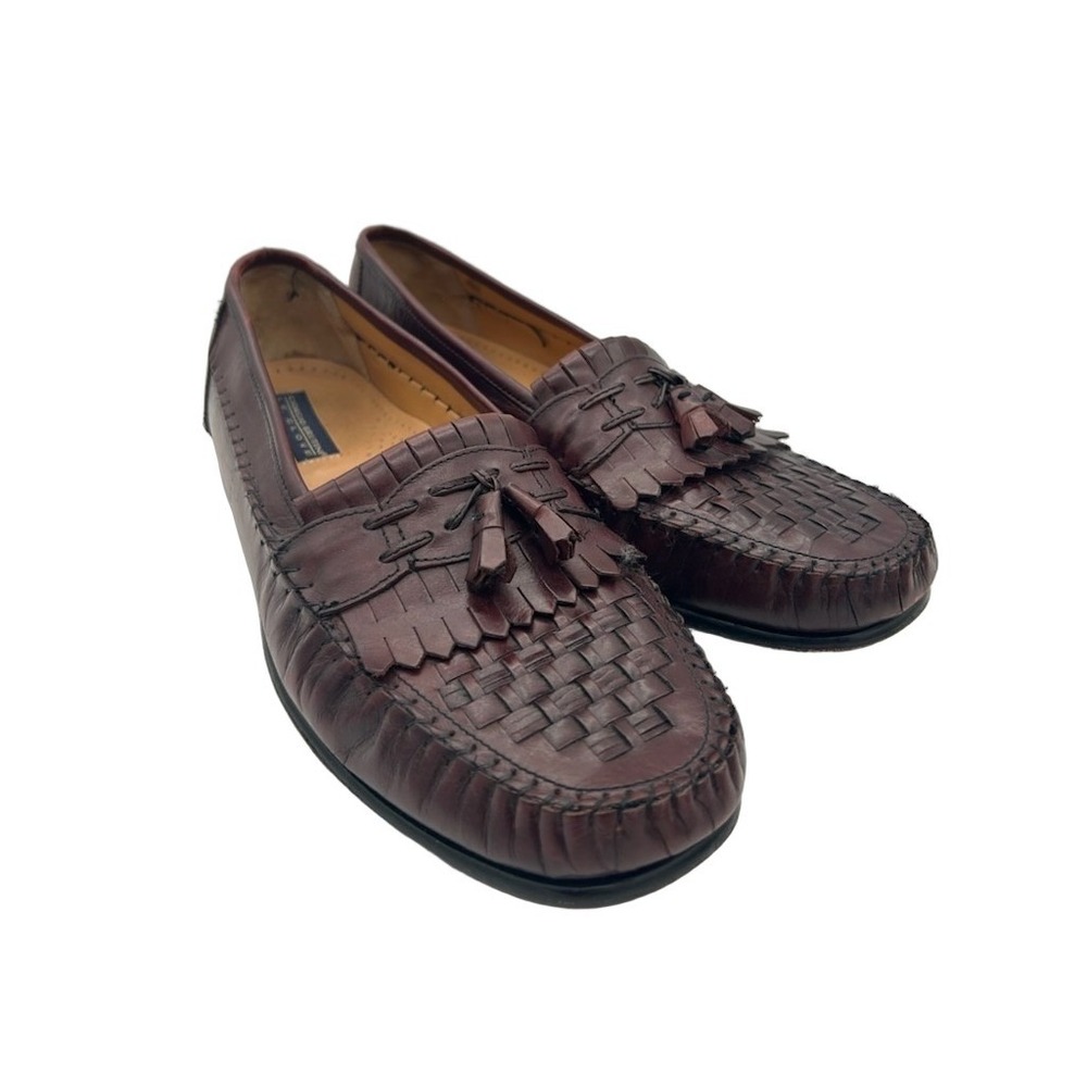 Giorgio Brutini Loafers Men's Size 14 Burgundy Woven Tassel Kiltie‎ Leather